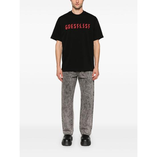 24FW 44레이블 반팔 티셔츠 B0030556 P495 BLACK RED - 44 LABEL