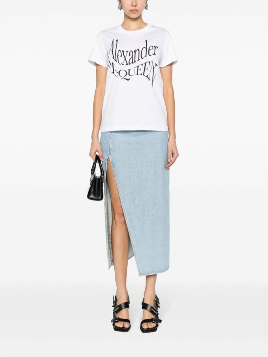 24FW 알렉산더 맥퀸 반팔 티셔츠 781403QZALT0900 White - ALEXANDER MCQUEEN