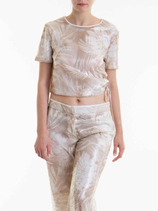 24FW 에르마노 설비노 반팔 티셔츠 D44EL027EB8MF183 Beige - ERMANNO SCERVINO