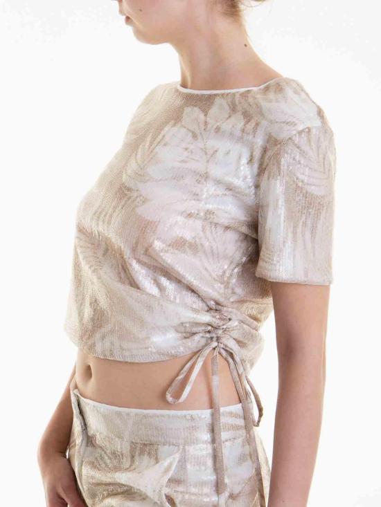 24FW 에르마노 설비노 반팔 티셔츠 D44EL027EB8MF183 Beige - ERMANNO SCERVINO