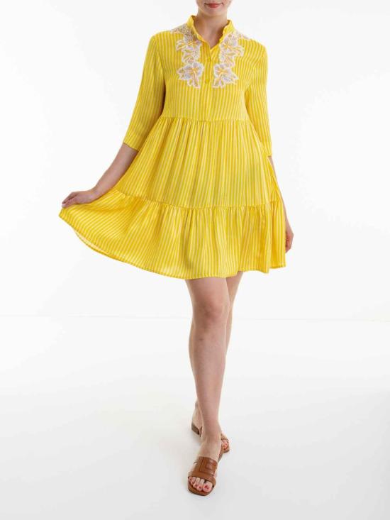  에르마노 설비노 미디 스커트 D44EQ023APEB6MF435 Yellow - ERMANNO SCERVINO