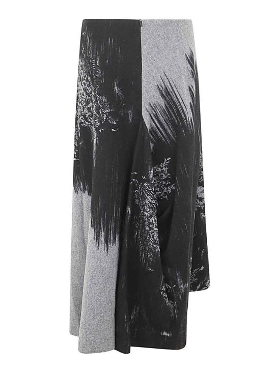  와이즈 요지 야마모토 미디 스커트 YUS041292 Grey - Y’S YOHJI YAMAMOTO