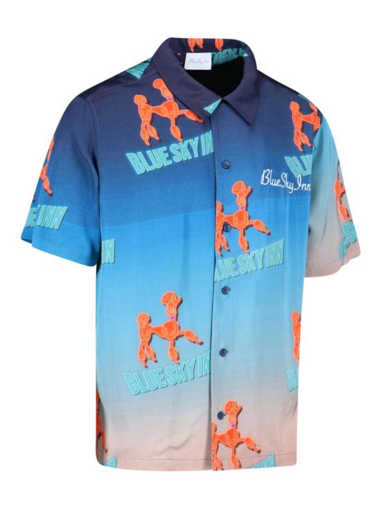  블루스카이인 반팔 셔츠 BS2302SH033SEA Blue - BLUE SKY INN