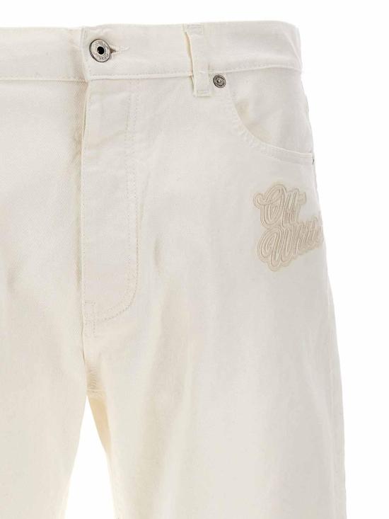  오프화이트 스트레이트 팬츠 OMYA177S24DEN0010202 White - OFF WHITE