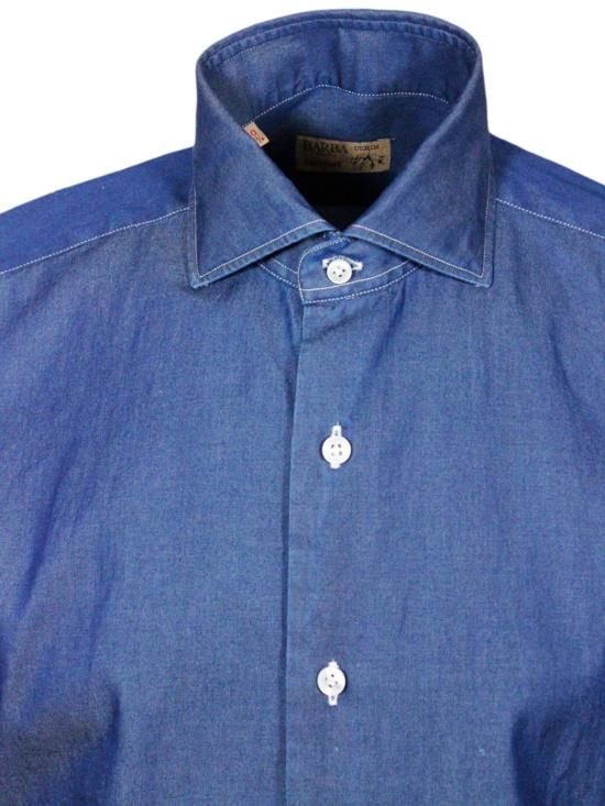  발바 긴팔 셔츠 IU13P01PZ0998U0001 Dark Wash - BARBA