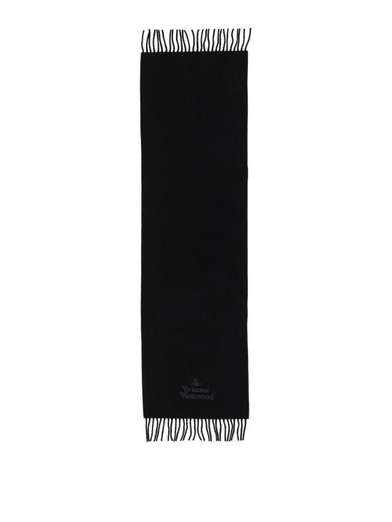26FW 비비안웨스트우드 자수 로고 머플러 81030007W00Q7N401 BLACK