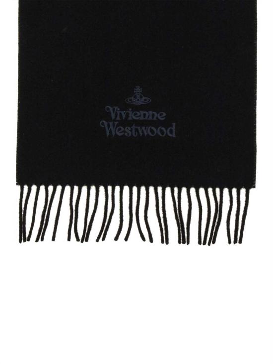 26FW 비비안웨스트우드 자수 로고 머플러 81030007W00Q7N401 BLACK - VIVIENNE WESTWOOD