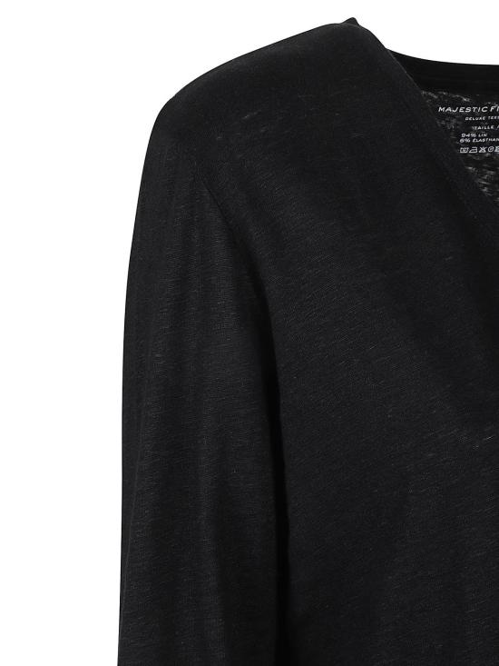 26SS 마제스틱필라쳐 긴팔 티셔츠 M011FTS598002 Black - MAJESTIC FILATURES