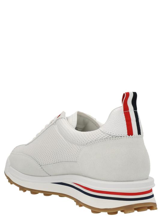 25FW 톰브라운 파인 키드 스웨이드 테크 러너 베이지 MFD180A03050100 White - THOM BROWNE