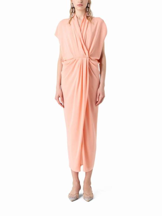 24FW 조르지오 아르마니 미디 원피스 4SHVA0EMT047SU47W Beige - GIORGIO ARMANI