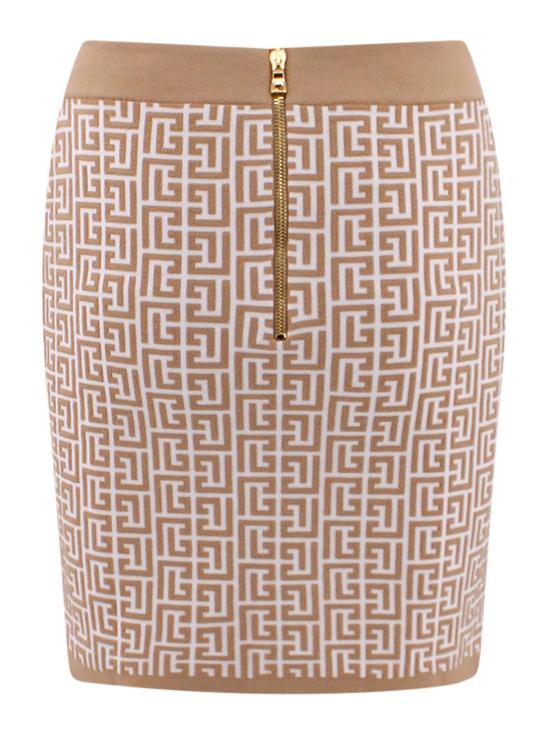  발망 숏 스커트 AF0LB005KB02GMX Beige - BALMAIN