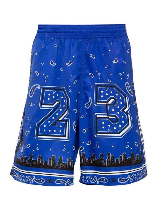  오프화이트 숏팬츠 OMFD008S24FAB0024600 Blue