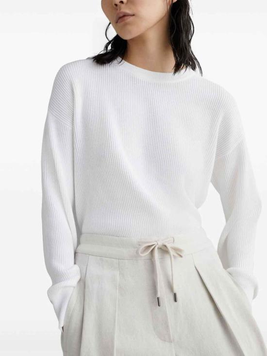 24FW 브루넬로 쿠치넬리 팬츠 MH561P8534C455 White - BRUNELLO CUCINELLI