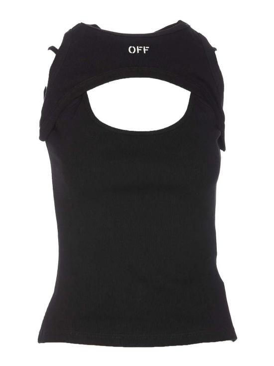  오프화이트 민소매 티셔츠 OWAD237C99JER0011001 Black