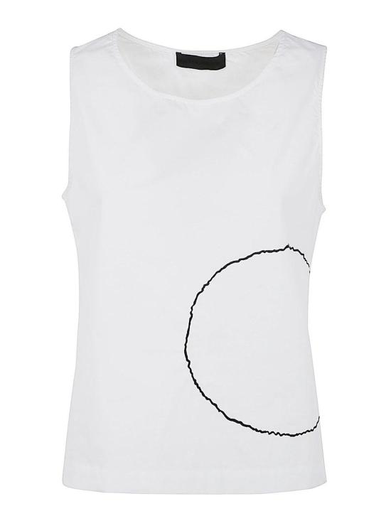  마리아 칼데라라 민소매 티셔츠 R102PF19 White