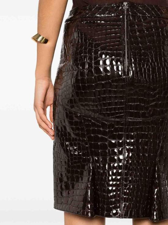 24FW 톰포드 미디 스커트 GCL871LEX306KB869 Dark Brown - TOMFORD