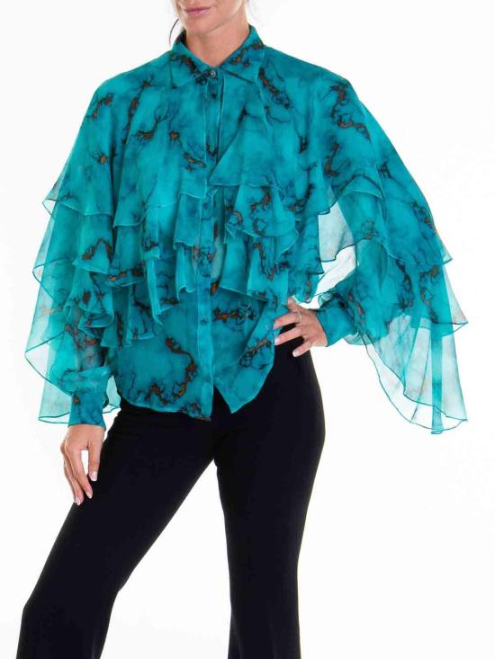  로베르토 카발리 블라우스 RKT702CZH62D0359 Light Blue - ROBERTO CAVALLI