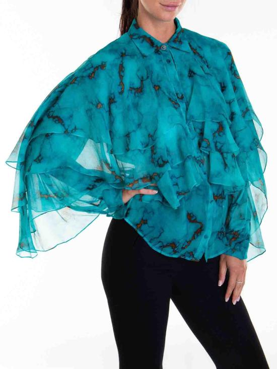  로베르토 카발리 블라우스 RKT702CZH62D0359 Light Blue - ROBERTO CAVALLI