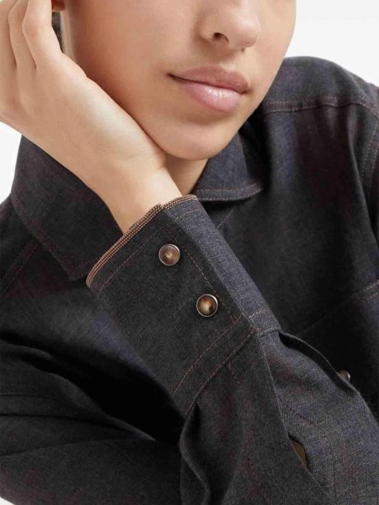  브루넬로 쿠치넬리 셔츠 MD920MJ986C001 Dark Grey - BRUNELLO CUCINELLI