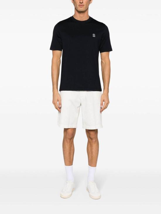 26SS 브루넬로 쿠치넬리 코튼 저지 크루넥 티셔츠 M0B138440CD361 Blue - BRUNELLO CUCINELLI