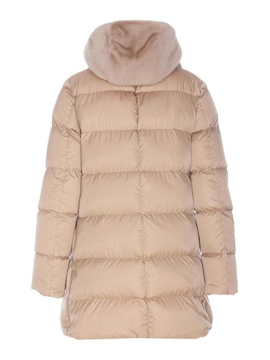 26FW 에르노 새틴 & 뉴 레이디 퍼 A셰이프 다운 자킷 PI001934D12170Z1985 NUDE NEUTRALS - HERNO
