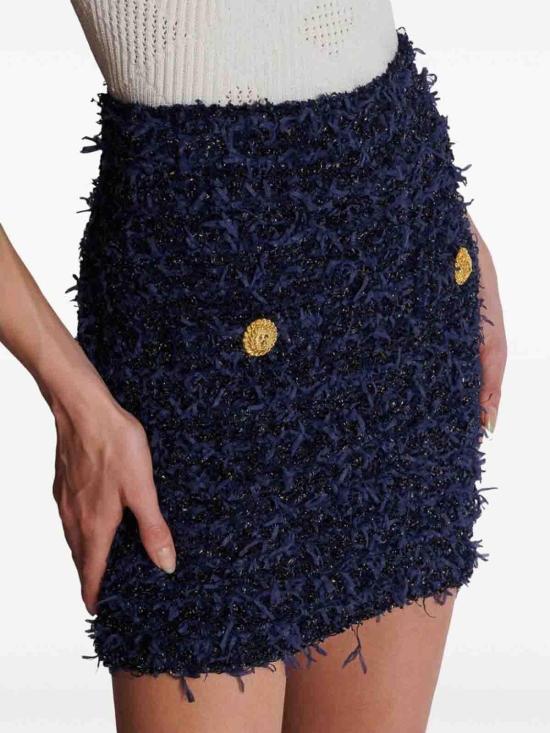  발망 숏 스커트 DF0LB015KH746BO Blue - BALMAIN