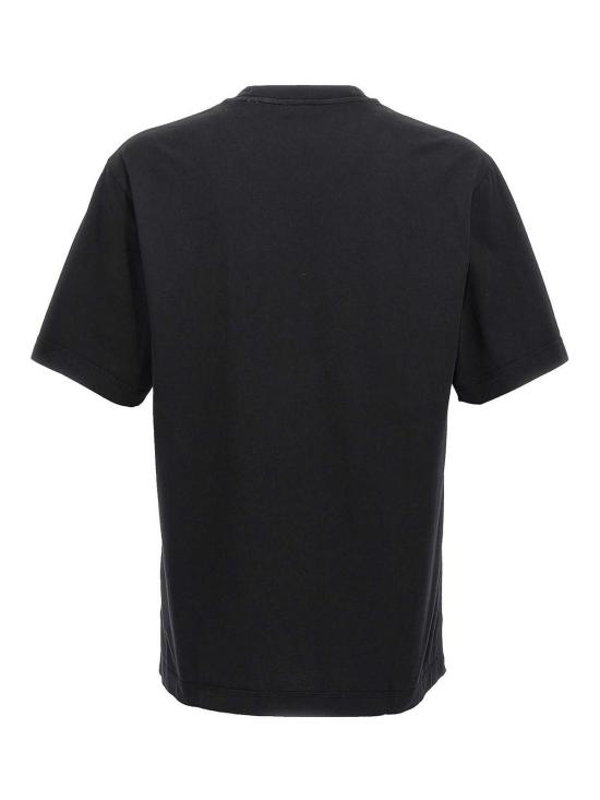 25FW 버버리 프로섬 자수 로고 코튼 티셔츠 8095104 Black - BURBERRY