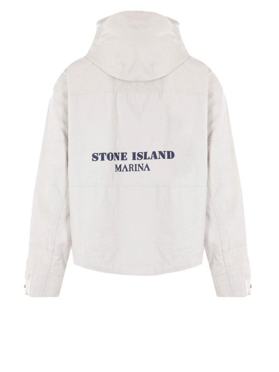 24FW 스톤 아일랜드 로우 플레이티드 린넨 SI 마리나 자켓 8015418X1V0001 White - STONE ISLAND
