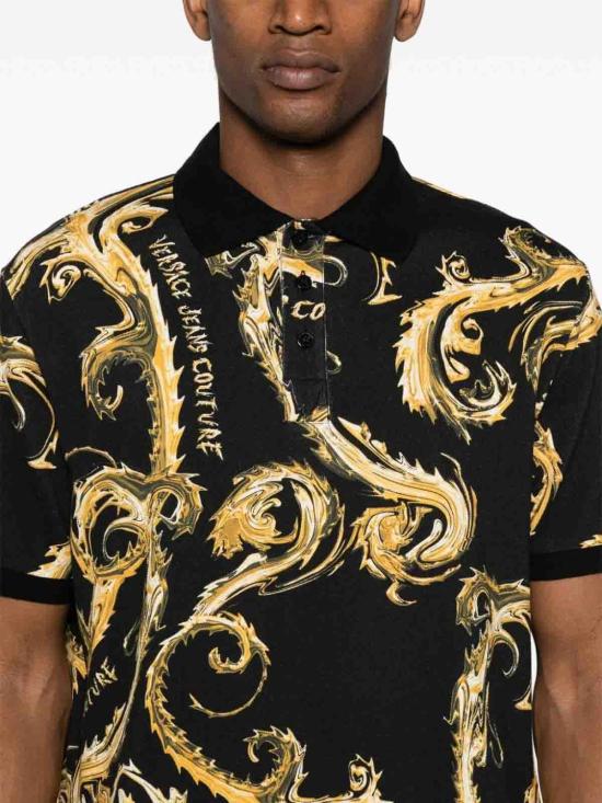  베르사체 폴로 티셔츠 77GAG6S0JS390G89 Black - VERSACE