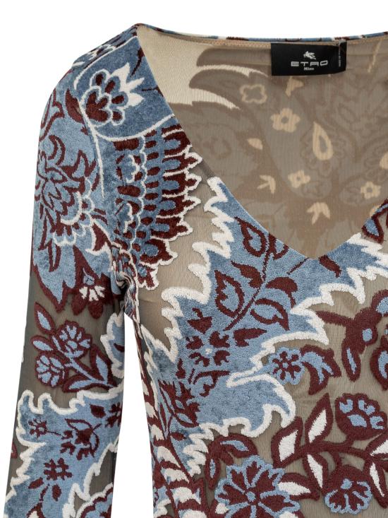 24FW 에트로 미디 원피스 WRHA019999JJD03 S9880 MULTI FDO AZZURRO - ETRO