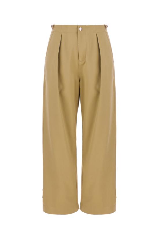  버버리 플리츠 코튼 트라우저 8077505 B7311 HUNTER