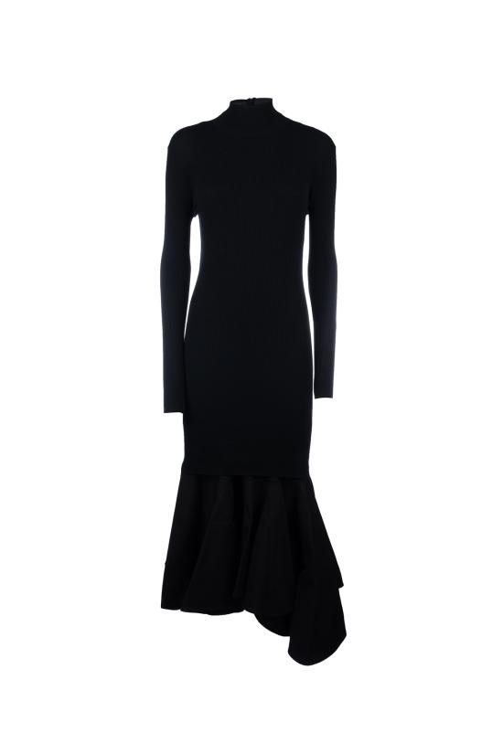 24FW 보테가베네타 롱 원피스 797513V4MK0 1000 NERO