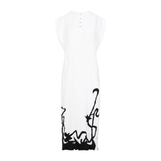  랑방 미디 원피스 RWDR00305904P24 001 OFF WHITE - LANVIN