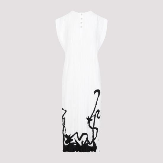  랑방 미디 원피스 RWDR00305904P24 001 OFF WHITE
