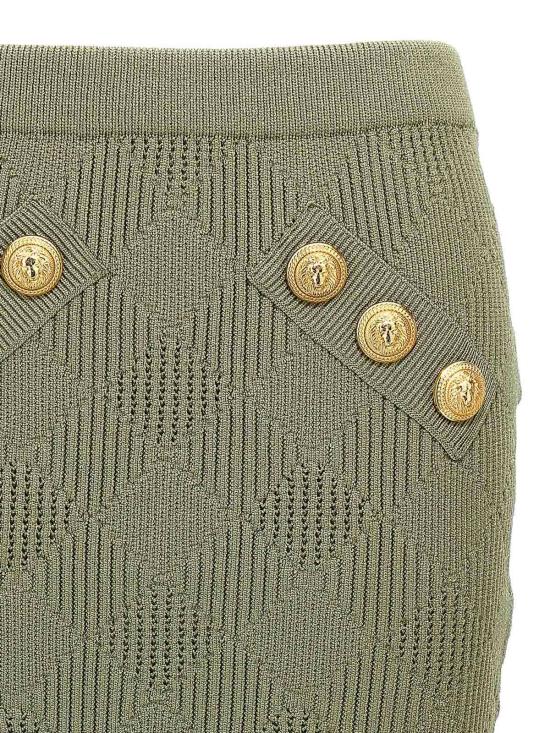 25FW 발망 숏 스커트 DF0LB196KH607CO Green - BALMAIN