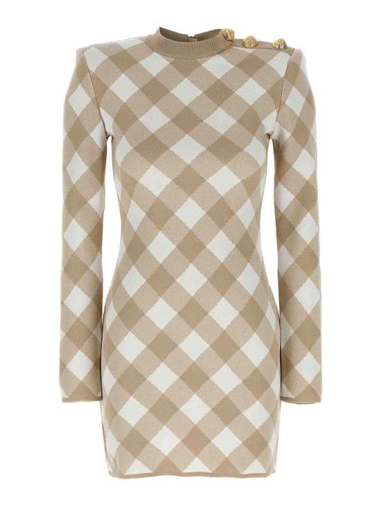 25FW 발망 숏 원피스 DF0R8739KH56GVQ Beige