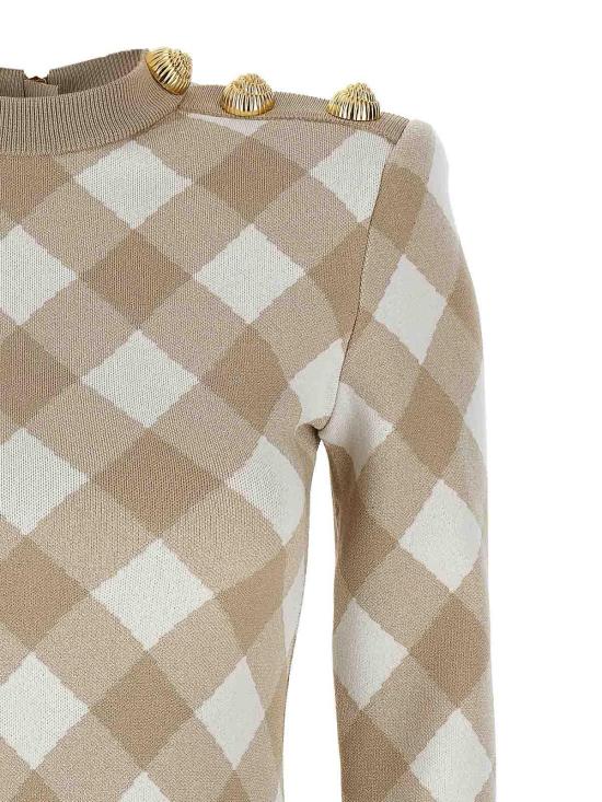 25FW 발망 숏 원피스 DF0R8739KH56GVQ Beige - BALMAIN