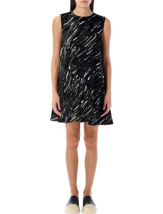 24FW 마르니 숏 원피스 24AABJD1344S0UTC432 CRN99 BLACK