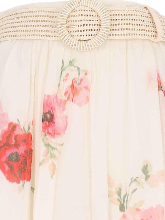  짐머만 미디 스커트 1134SSS246CRERFL White - ZIMMERMANN