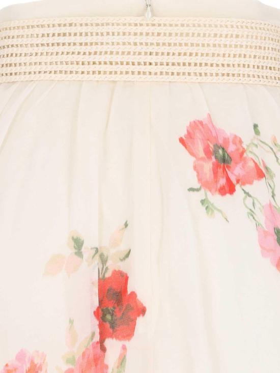  짐머만 미디 스커트 1134SSS246CRERFL White - ZIMMERMANN