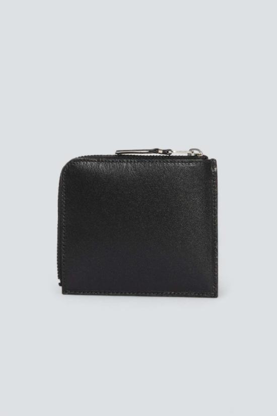  꼼데가르송 지갑 Comme Des Garçons 하프 지퍼 실버 아일렛  블랙 - COMME DES GARCONS