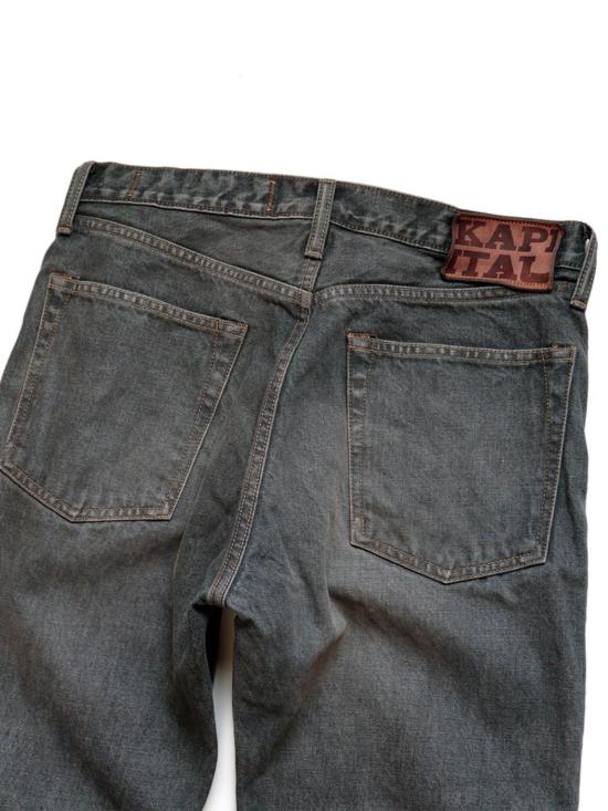  캐피탈 데님 팬츠 Kapital 14oz 블랙 데님 5 P 몽키 시스코 스터드 팬츠 블랙 - KAPITAL