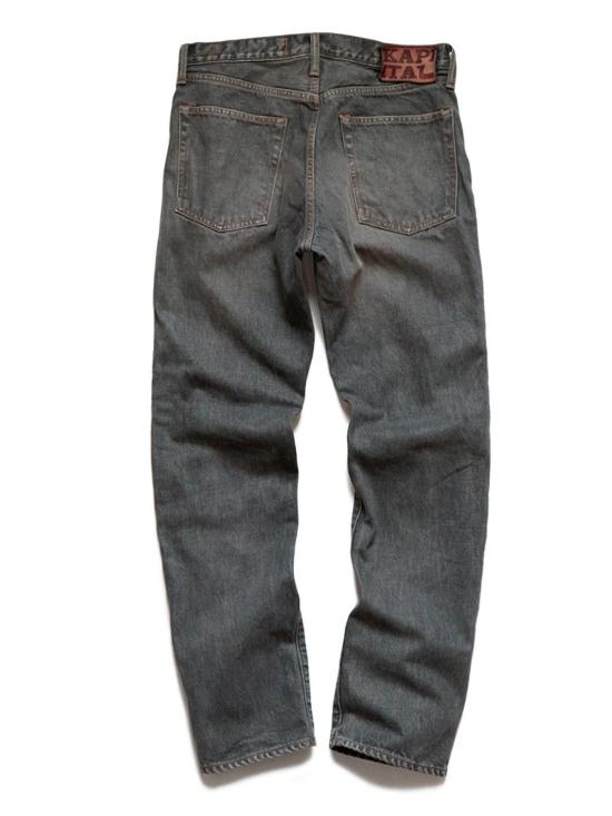  캐피탈 데님 팬츠 Kapital 14oz 블랙 데님 5 P 몽키 시스코 스터드 팬츠 블랙 - KAPITAL