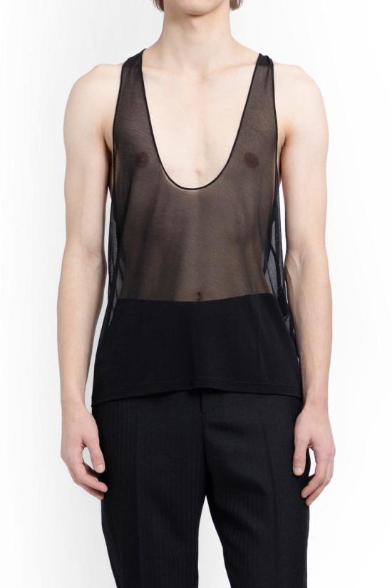 25SS 생로랑 민소매 티셔츠 772270Y37OD 1000 Black