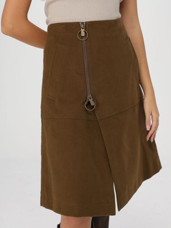 25FW 버버리 미디 스커트 8098019 Brown - BURBERRY