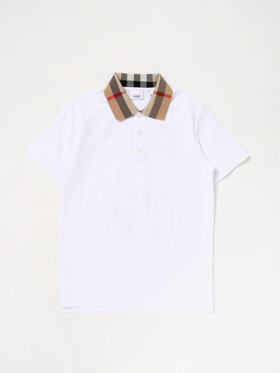 25FW [키즈] 버버리 코튼 폴로 셔츠 8071621 White