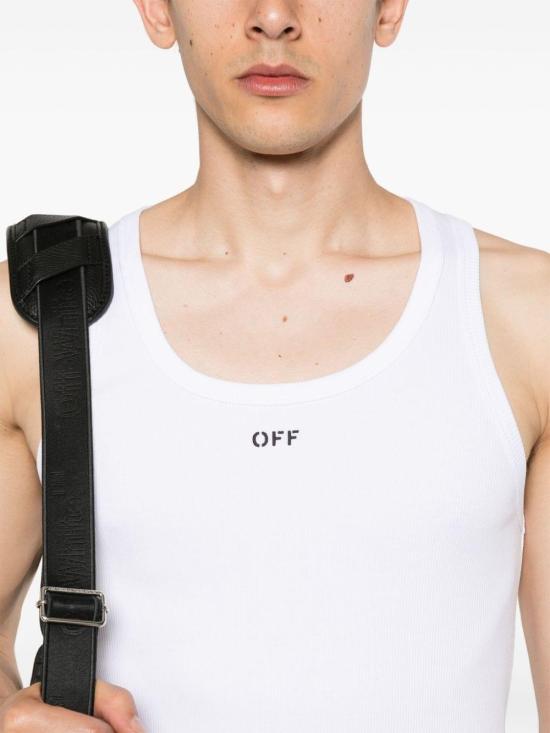 24FW 오프화이트 민소매 티셔츠 OMUY006C99JER001 0110 WHITE - OFF WHITE