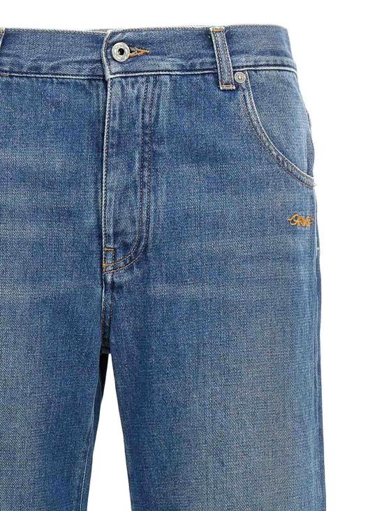  오프화이트 스트레이트 팬츠 OWYA062F24DEN0024400 Blue - OFF WHITE