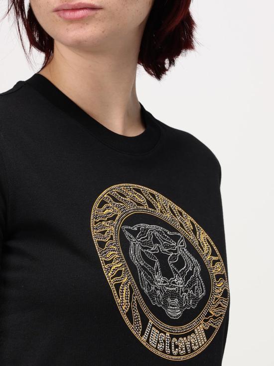  저스트까발리 반팔 티셔츠 77PAHE24CJ110 899 Black - JUST CAVALLI