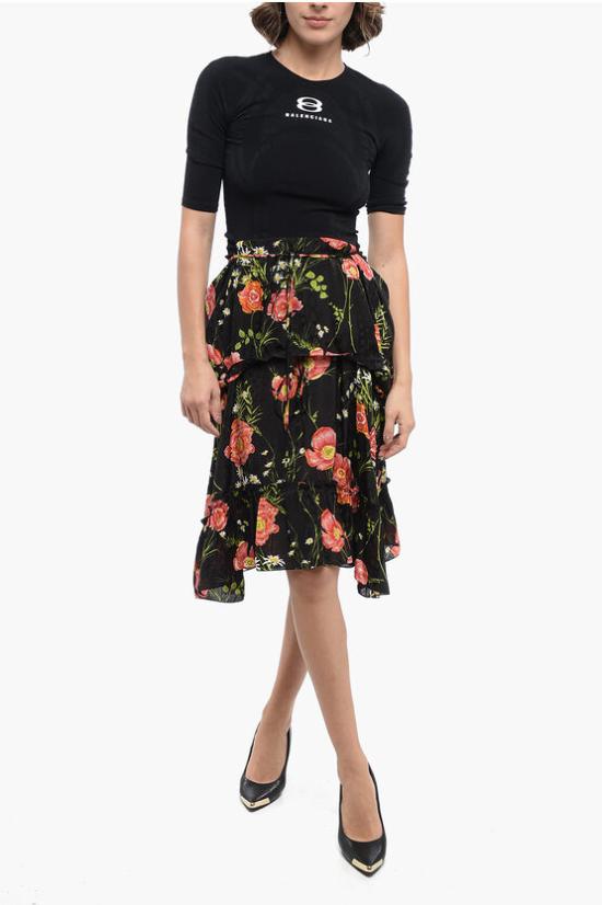  발렌시아가 미디 스커트 768983 TPL25 1076 Black